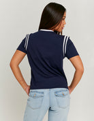Printed T-Shirt | White-Navy