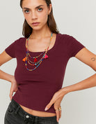 Basic Regular Fit T-shirt | Bordeau