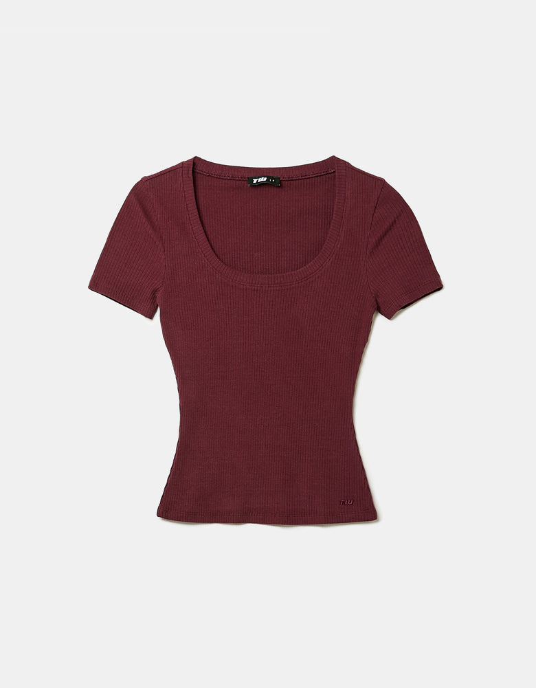 Basic Regular Fit T-shirt | Bordeau
