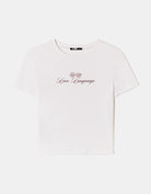 Cropped Printed T-Shirt | White