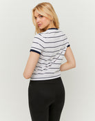 Printed T-Shirt | White-Navy