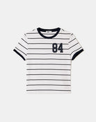 Printed T-Shirt | White-Navy