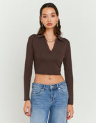 Polo T-Shirt Long Sleeves | Brown