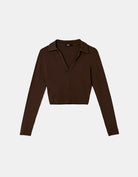 Polo T-Shirt Long Sleeves | Brown