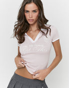 Printed Polo | Pink