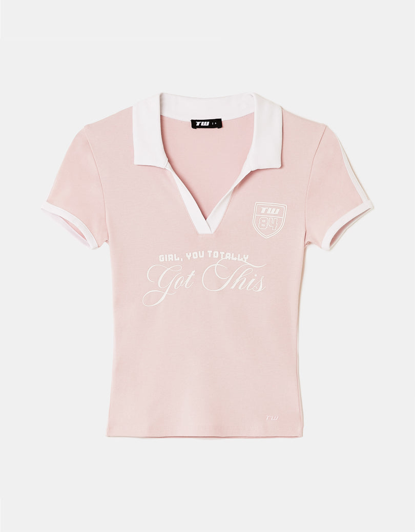 Printed Polo | Pink