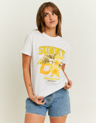Printed Oversize T-shirt | White