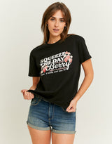 Loose Printed T-shirt | Black