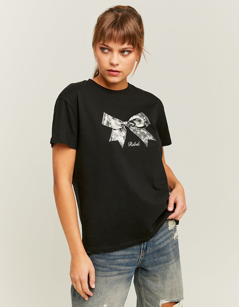 Loose Printed T-shirt | Black