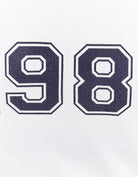 Printed T-shirt with Polo Neck | White-Navy