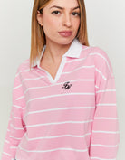 Polo Neck T-shirt with Print | Striped