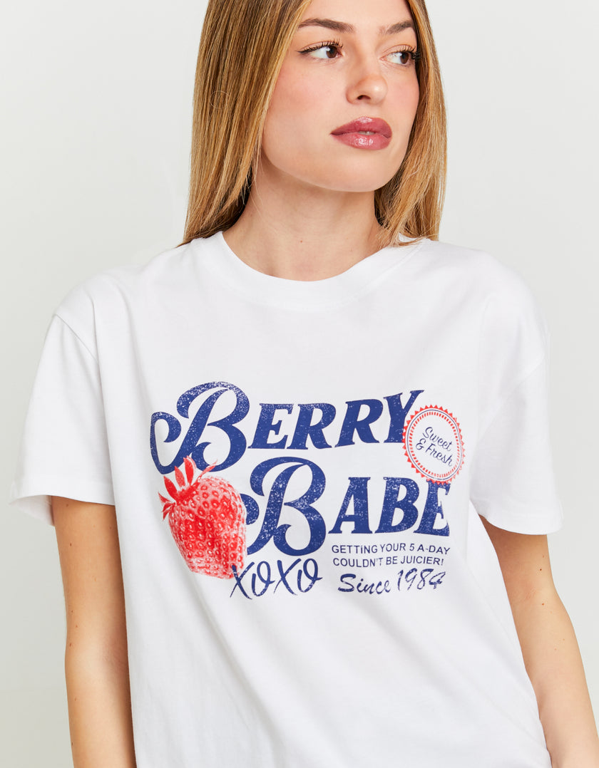 Printed Oversize T-shirt | White