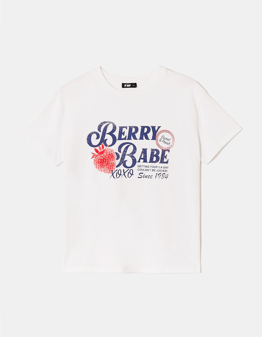 Printed Oversize T-shirt | White