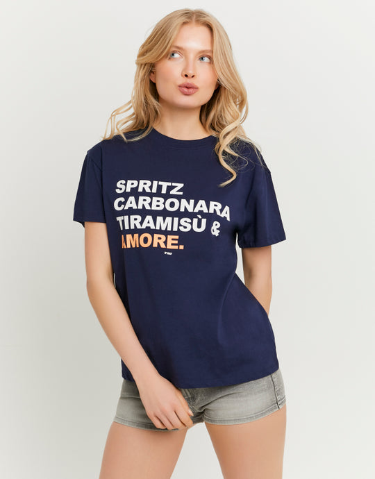Printed T-shirt | Navy