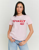 Oversize T-shirt with Print | Pink