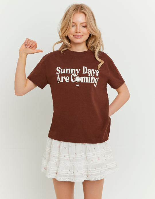 Printed T-shirt | Brown