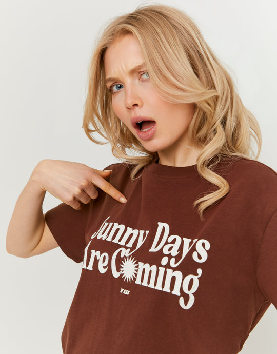 Printed T-shirt | Brown