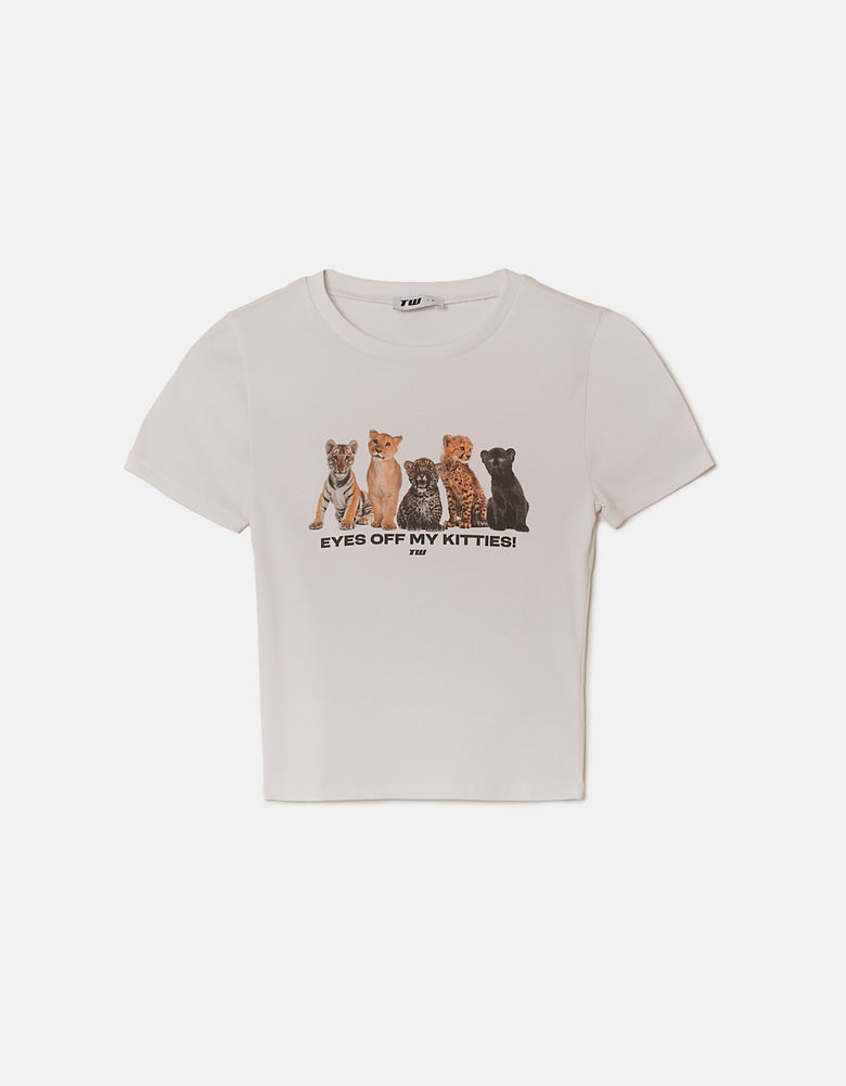 Printed T?Shirt | White