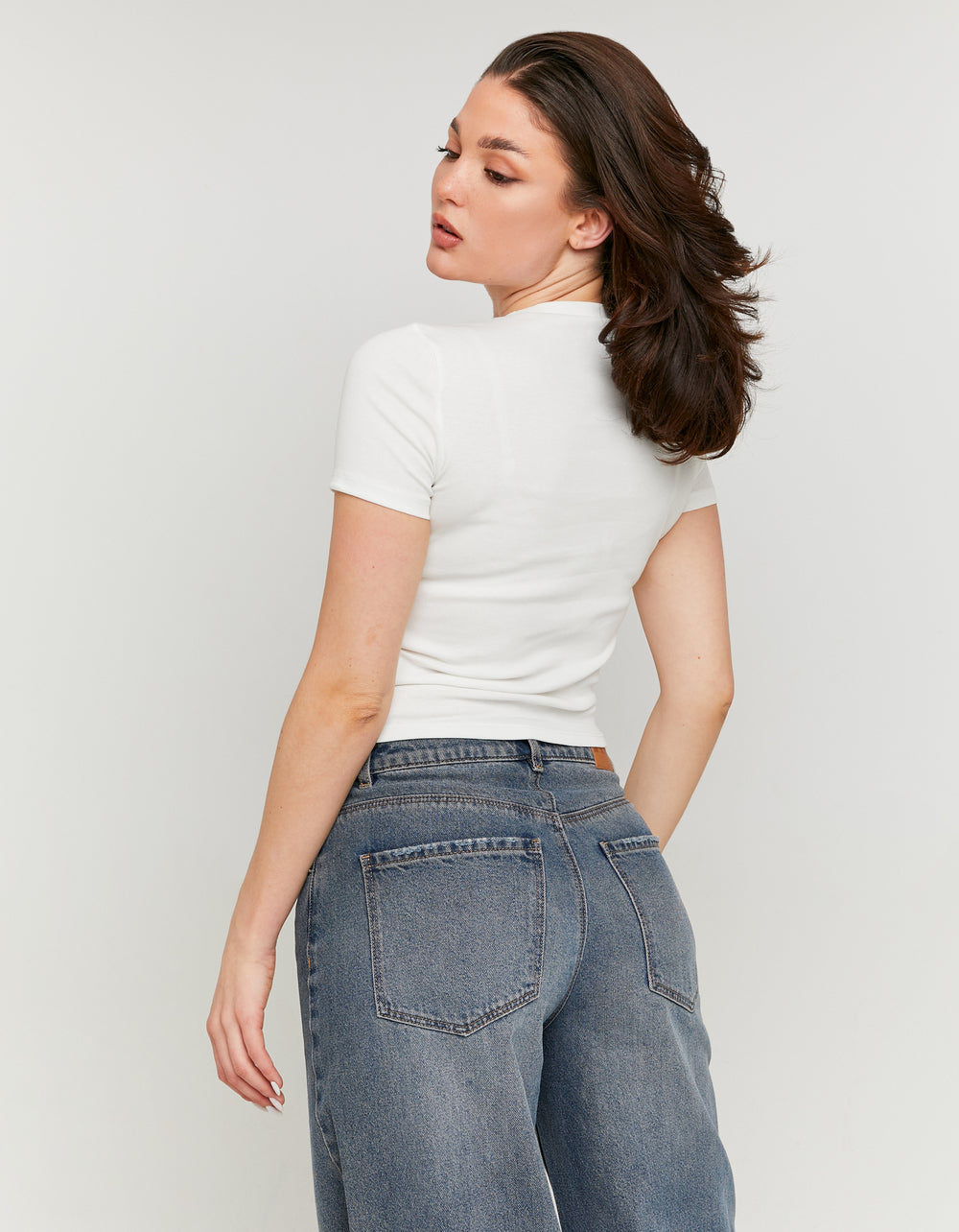 Printed Cropped T-shirt | Off White