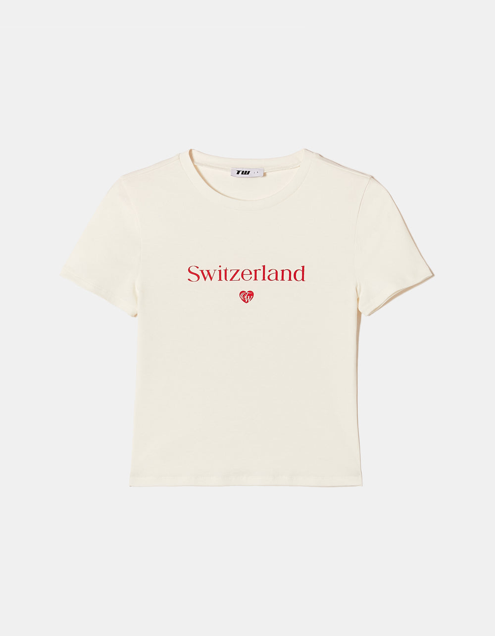 Printed Cropped T-shirt | Off White