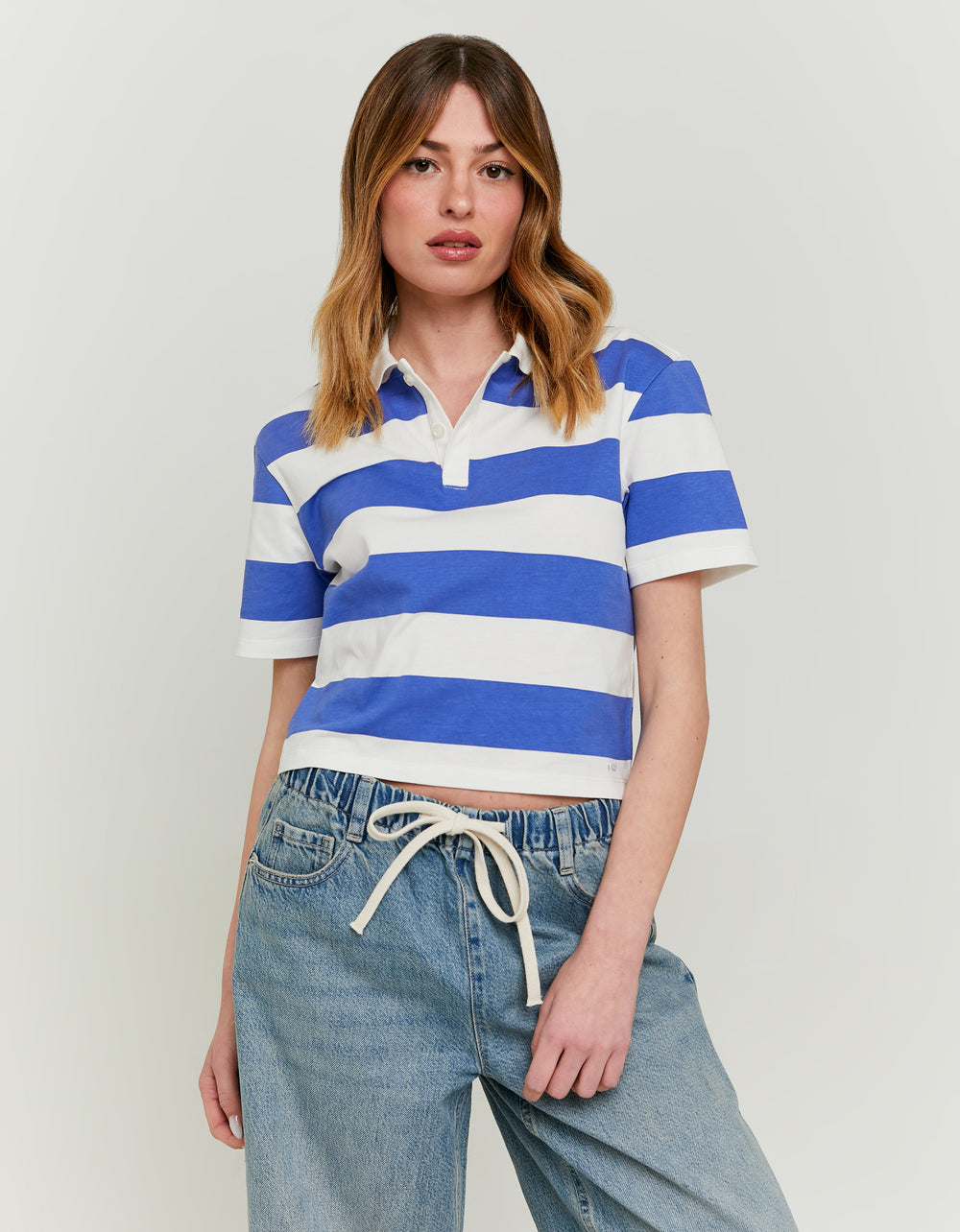 Polo T-shirt | White-Royal Blue