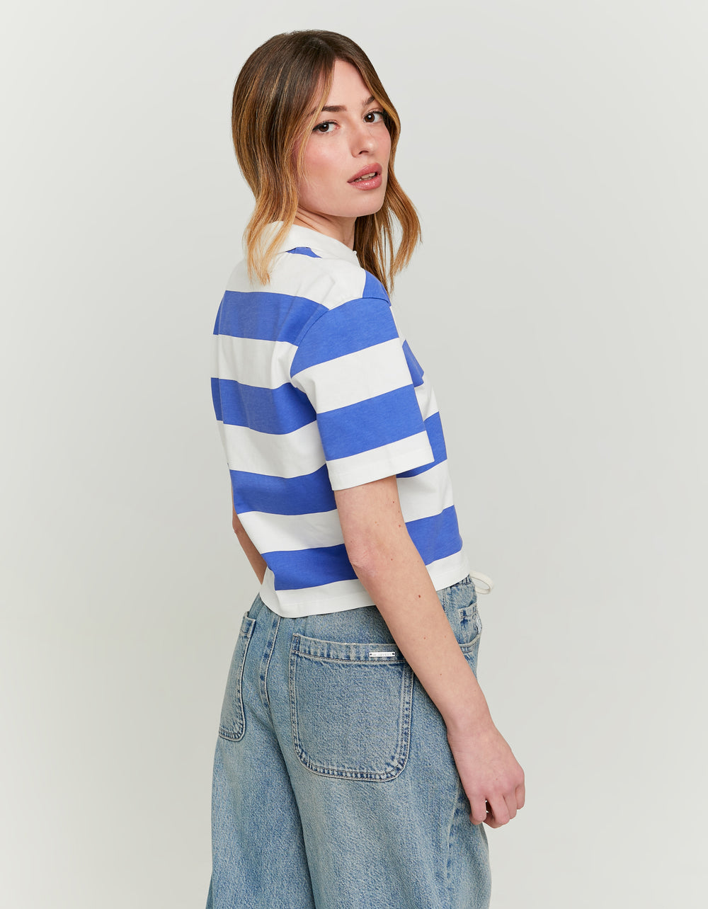 Polo T-shirt | White-Royal Blue