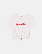 Knotted T-shirt with Print | White