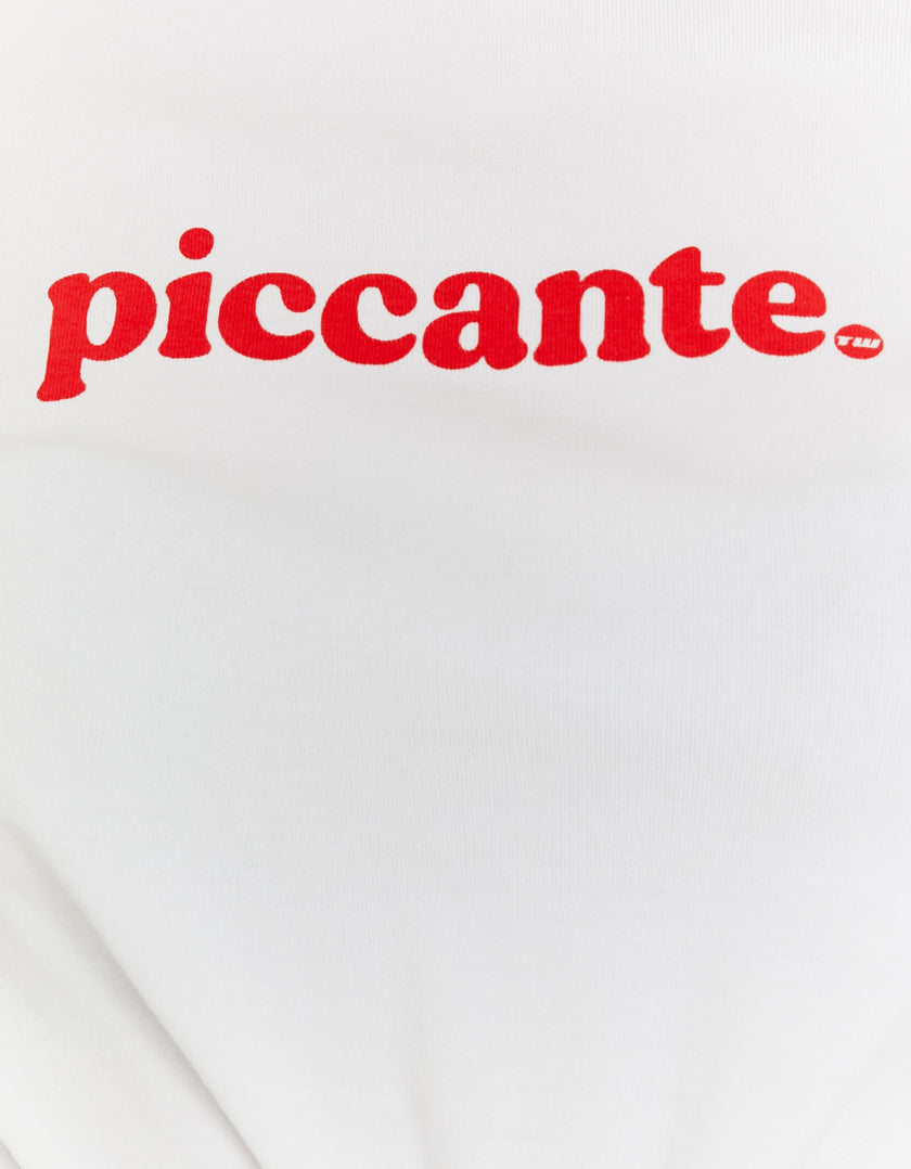 Knotted T-shirt with Print | White