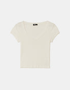 V- Neck T-shirt | Off White