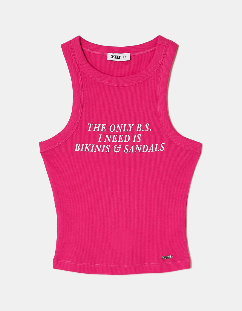 Printed Tank Top | Fushia