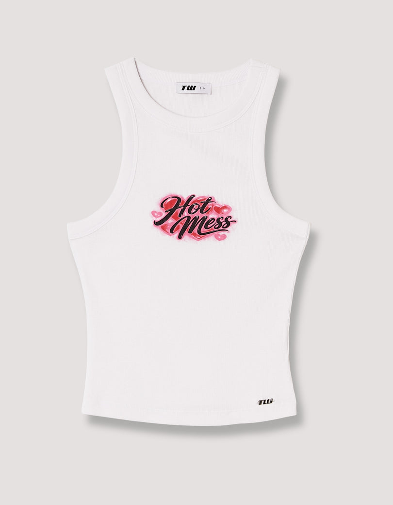 Printed Tank Top | White