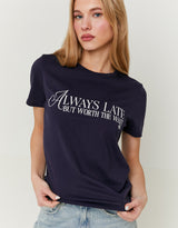 T-shirt with Print | Navy