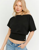 Boat neck Basic T-shirt | Black