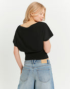 Boat neck Basic T-shirt | Black