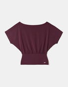 Boat neck Basic T-shirt | Bordeau