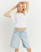 Boat neck Basic T-shirt | White