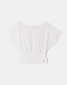 Boat neck Basic T-shirt | White