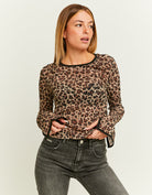 Leo Print Mesh Top | Leo Print