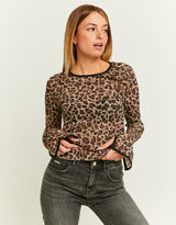 Leo Print Mesh Top | Leo Print