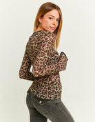 Leo Print Mesh Top | Leo Print