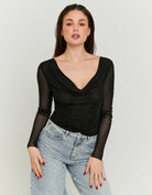 Transparent Top with Strass | Beige