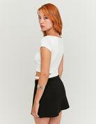 Cut Out Top with Metallic Detail | Off White