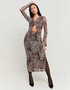 Leo Print Mesh Top | Leo Print