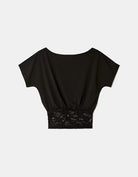 Asymmetric Lace Top | Black