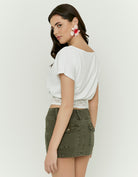 Asymmetric Lace Top | White