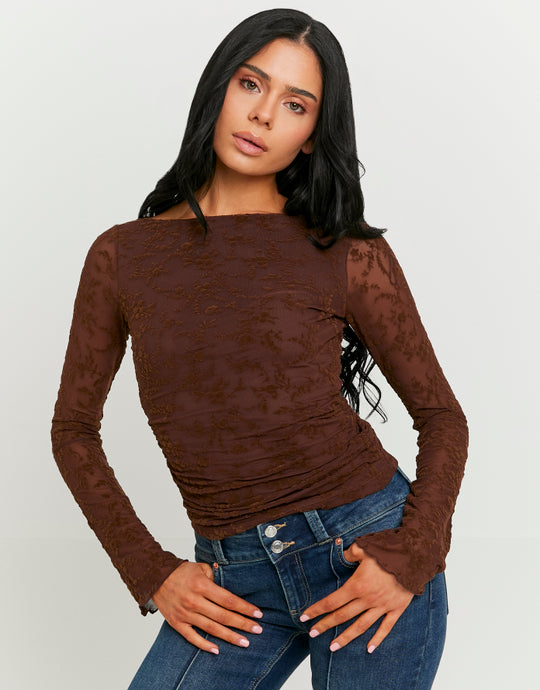 Sheer Top | Brown