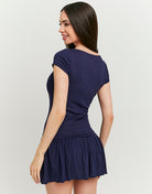 Cardigan with Boat Neckline | Navy