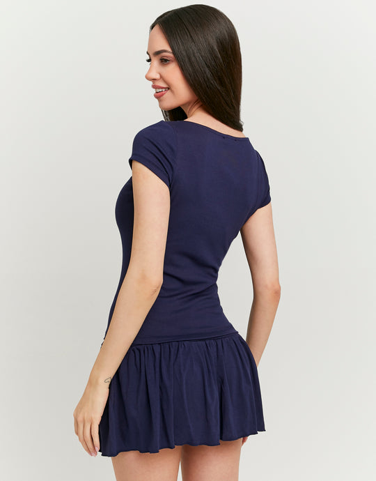 Cardigan with Boat Neckline | Navy