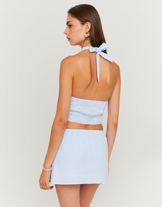 Top with Bow | Blue-White
