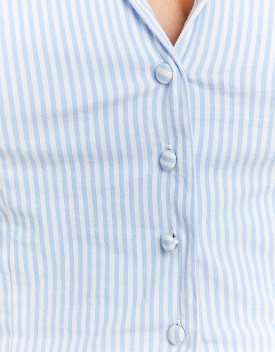Top with Bow | Blue-White